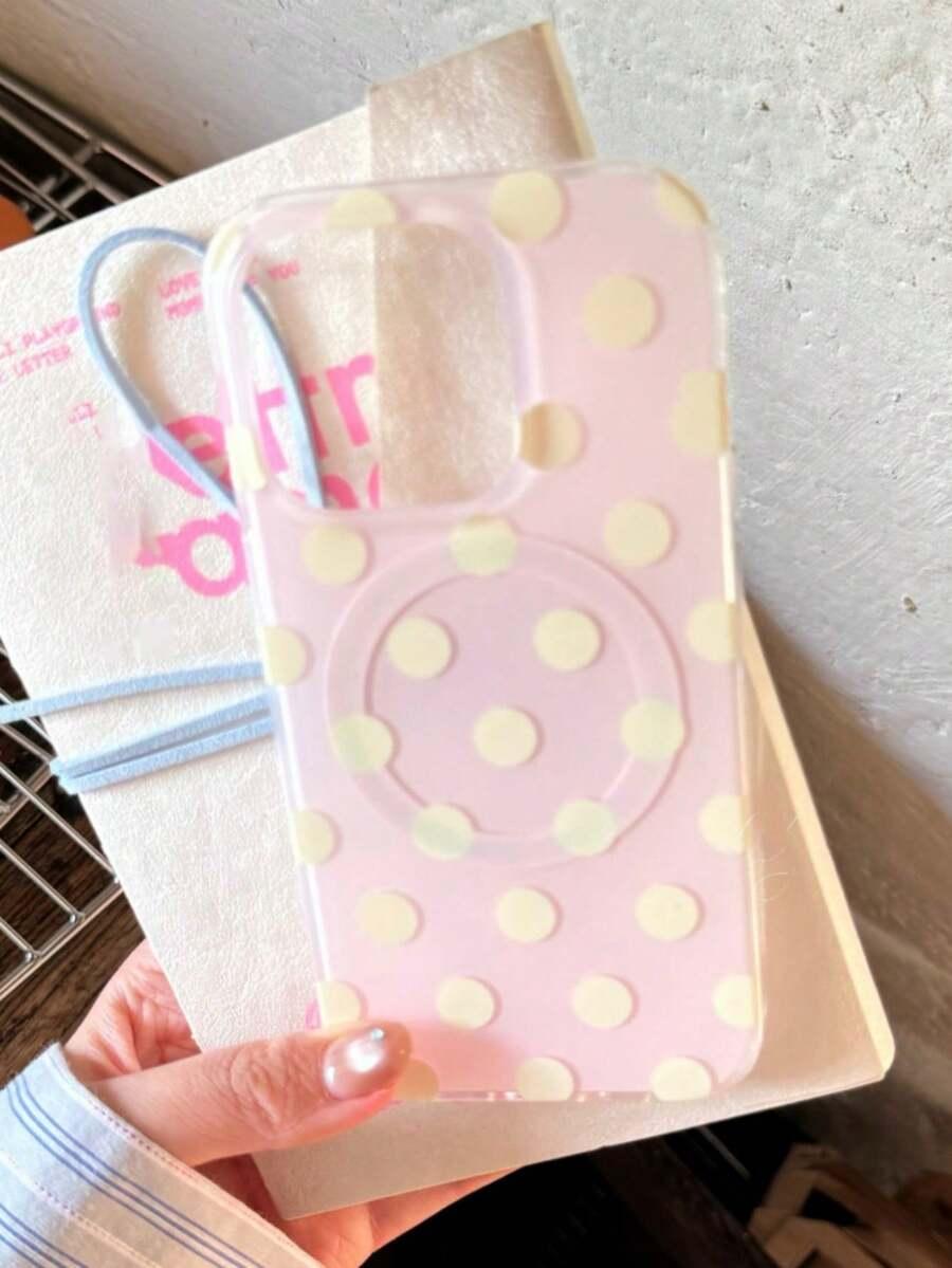 różowe etui groszki iPhone