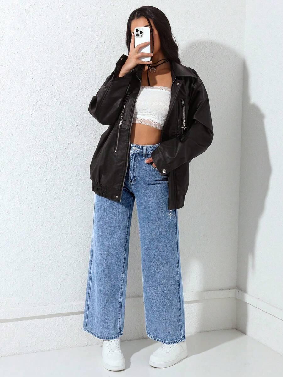 PROSTE SPODNIE JEANS