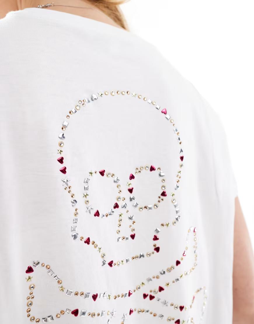 biały t-shirt zdobienia 