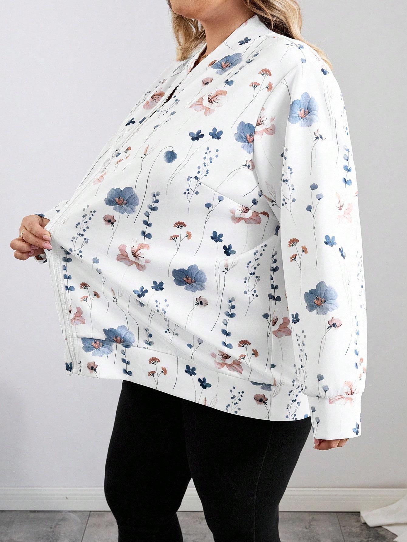 BLUZA ROZPINANA W KWIATOWY WZÓR