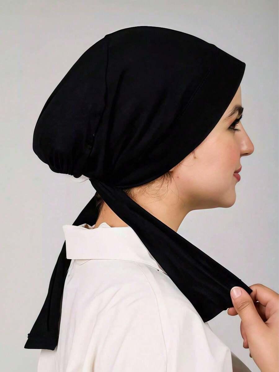 CZARNY TURBAN NA GŁOWĘ