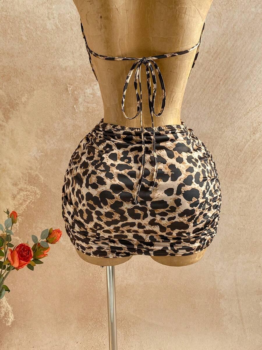 MINI SUKIENKA odkryte plecy ANIMAL PRINT