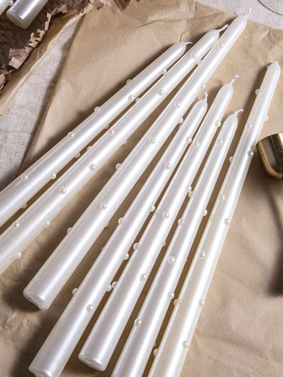 biała świeca zdobienie 2-pack