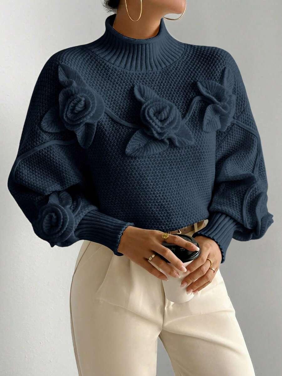 granatowy sweter stójka