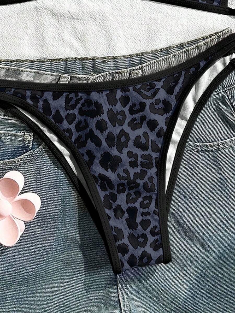 dwuczęściowy strój kąpielowy animal print