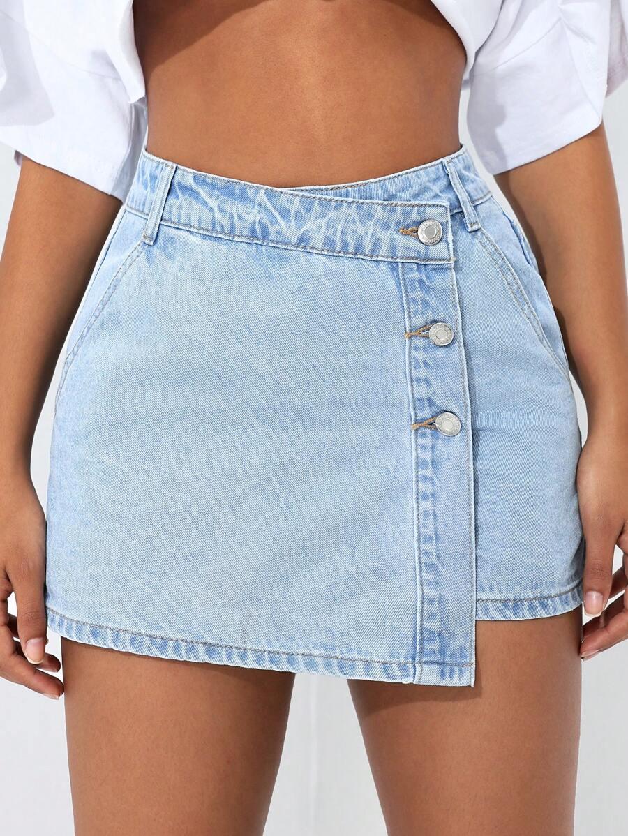 NIEBIESKIE SPÓDNICO-SPODENKI JEANS 