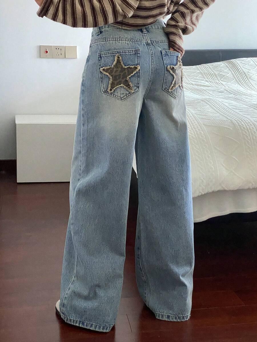 NIEBIESKIE PROSTE SPODNIE JEANS