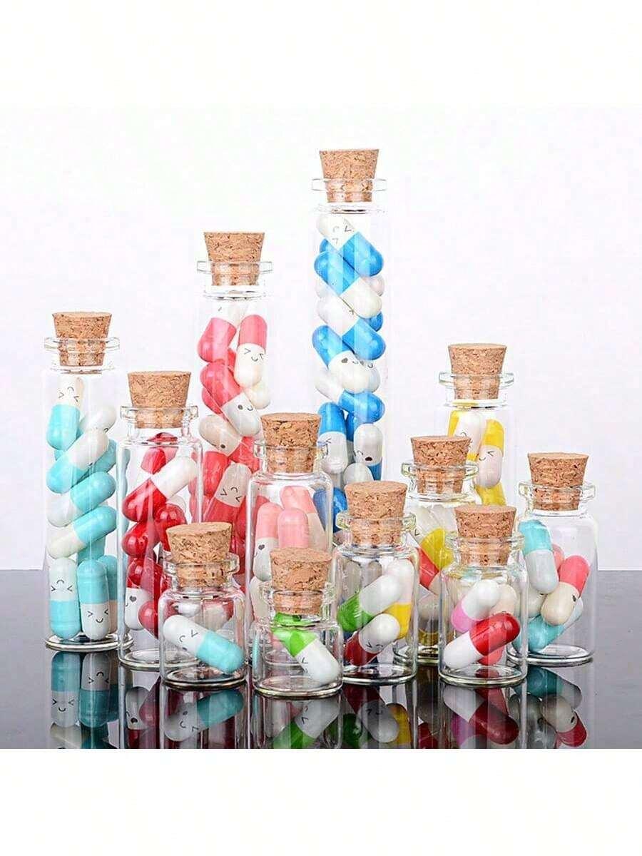 SZKLANE BUTELECZKI Z KORKIEM 10-PACK