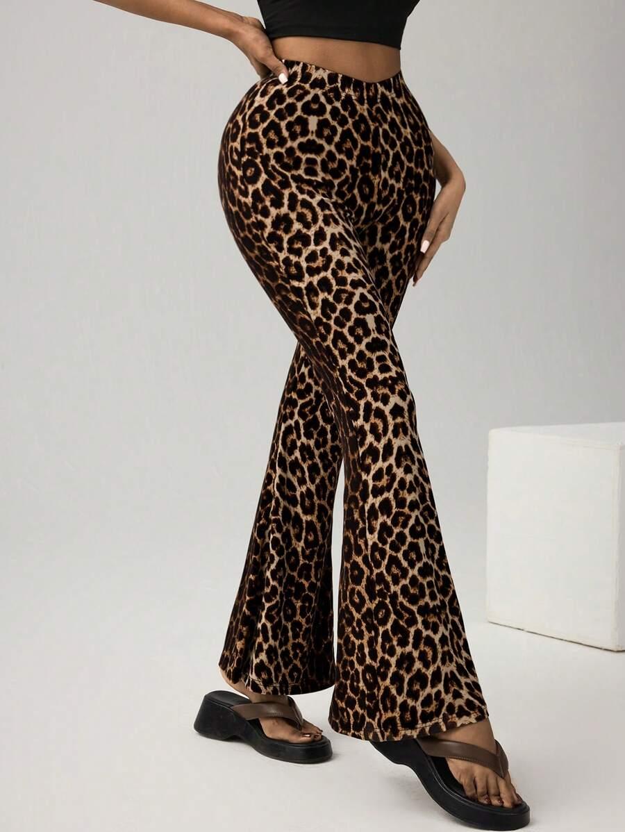 SPODNIE DZWONY ANIMAL PRINT 