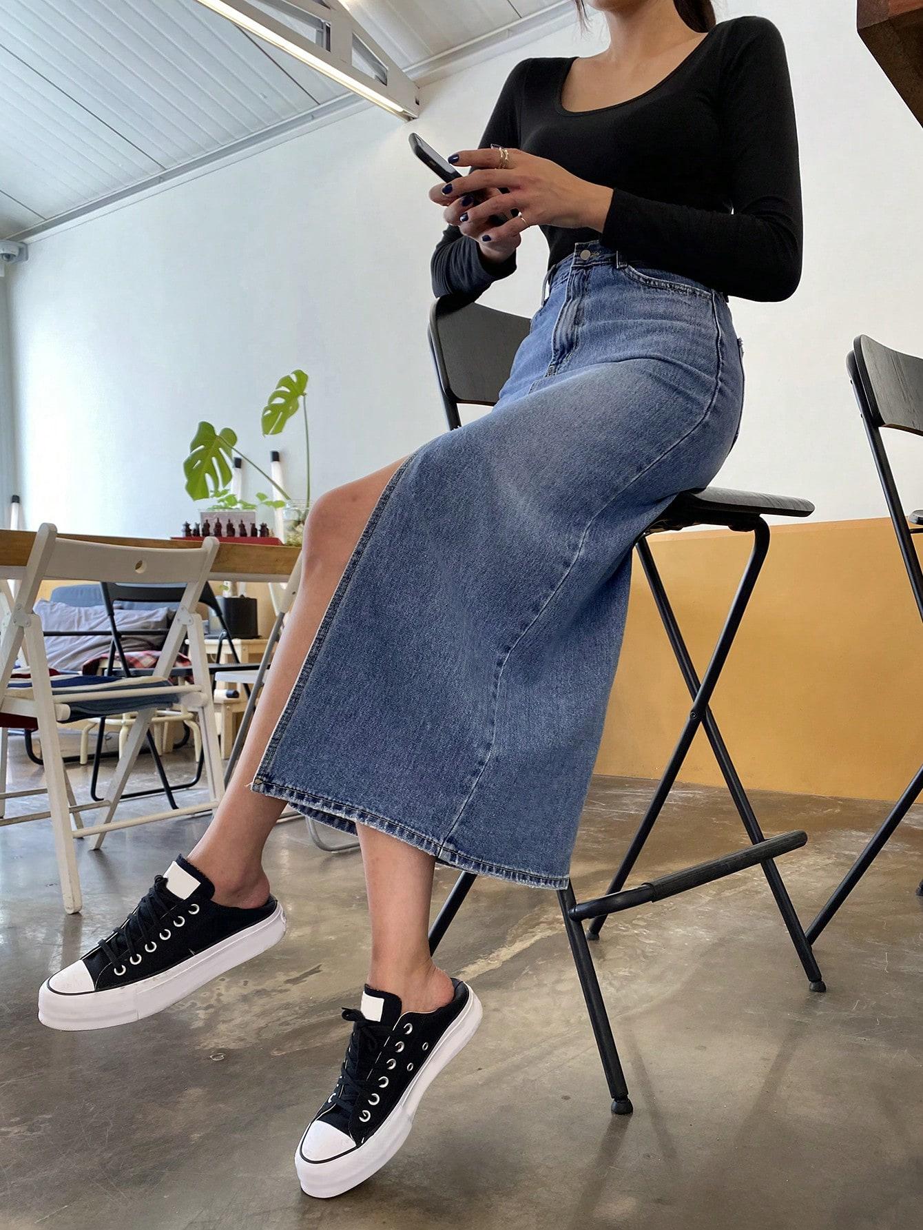 SPÓDNICA JEANS ROZCIĘCIE