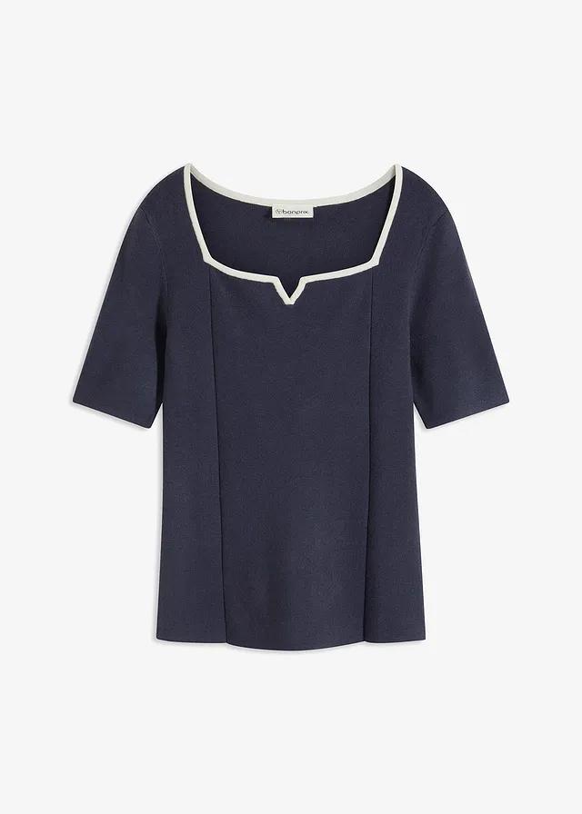 SWETER Z KONTRASTOWĄ LAMÓWKĄ