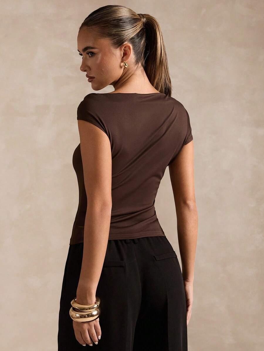 BRĄZOWY TOP CASUAL