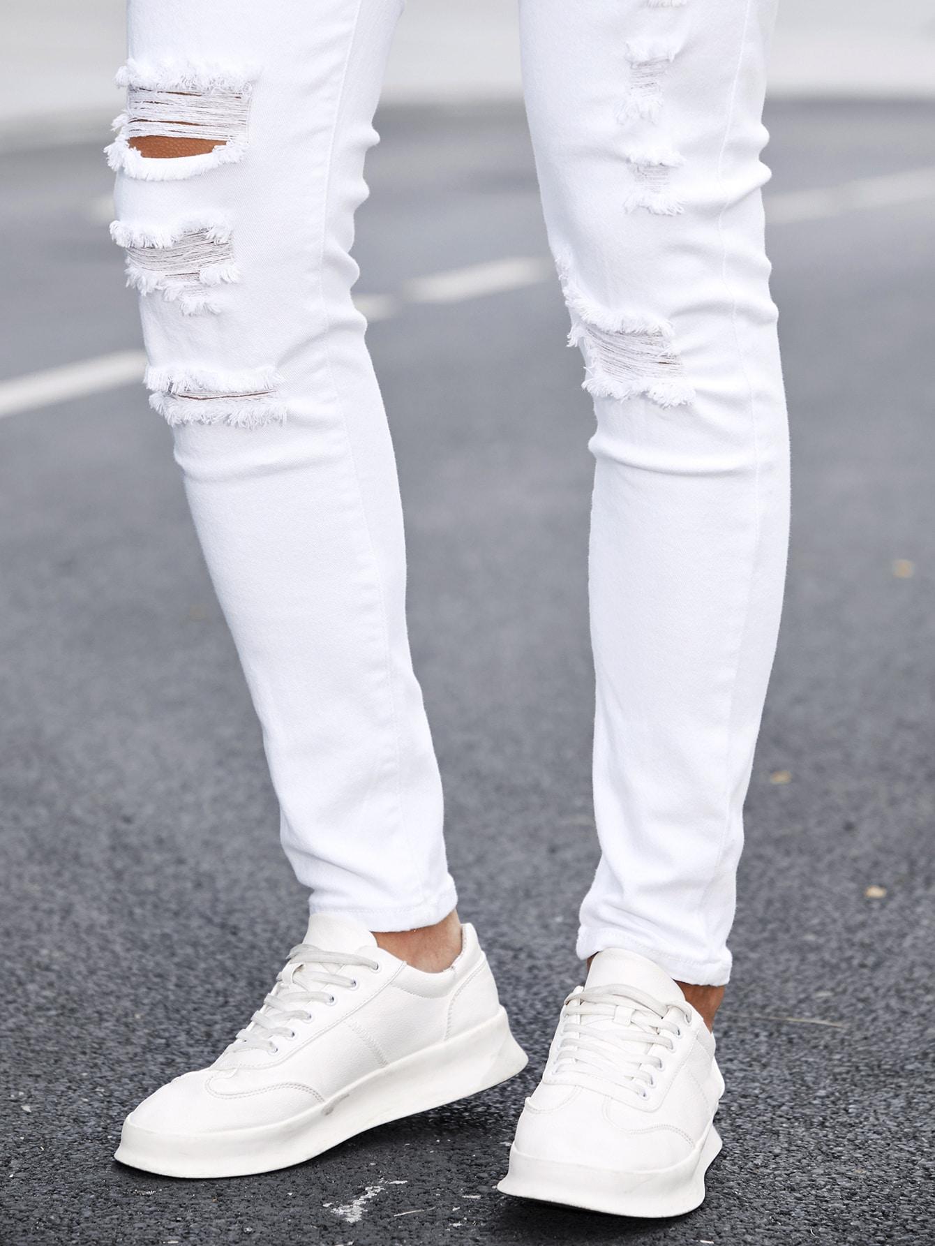 BIAŁE SPODNIE JEANS