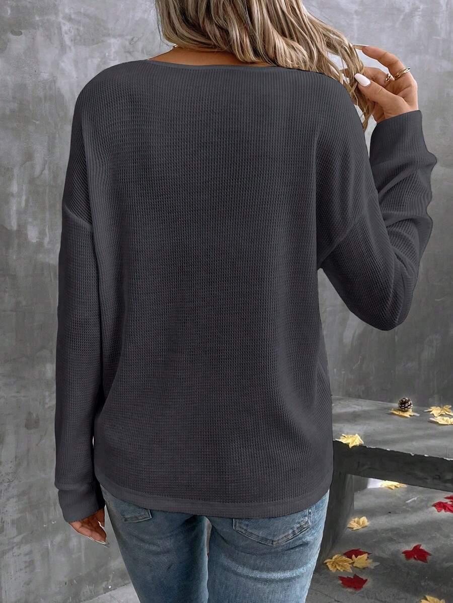 bluzka długi rękaw v neck 
