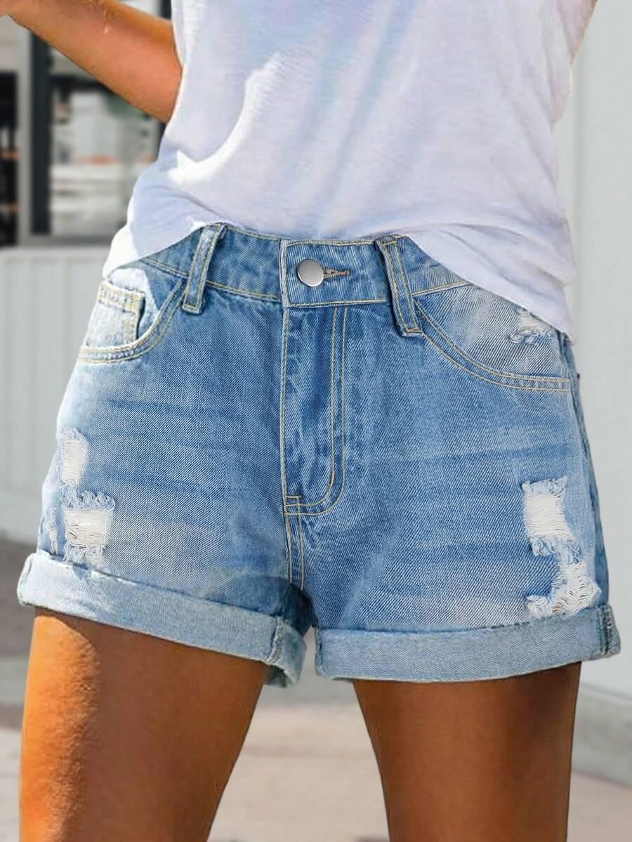 NIEBIESKIE KRÓTKIE SPODENKI JEANS
