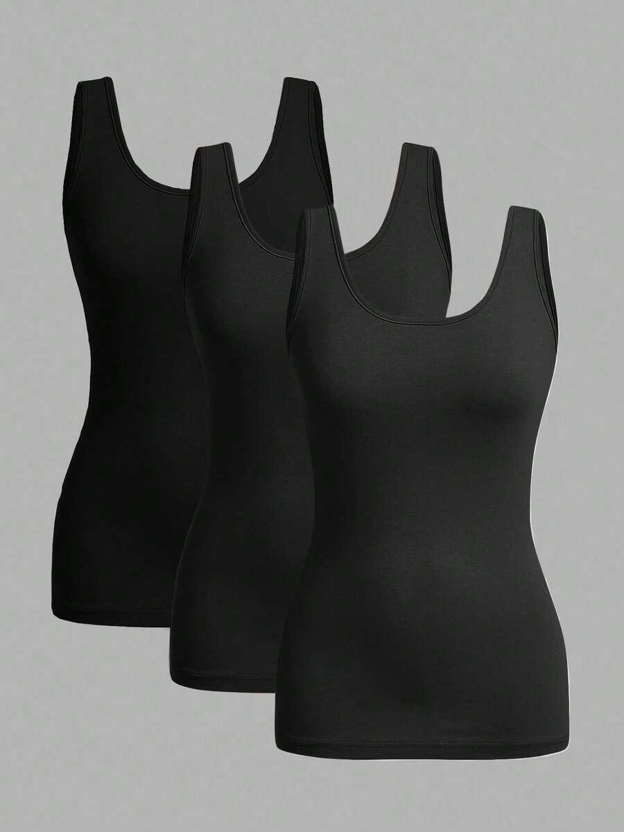 CZARNY TOP BOKSERKA 3-PACK