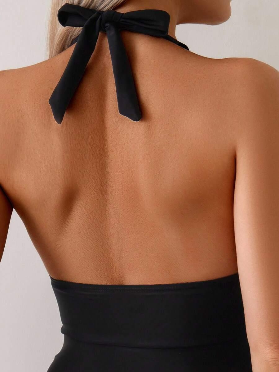 CZARNY DWUCZĘŚCIOWY STRÓJ KĄPIELOWY TANKINI 