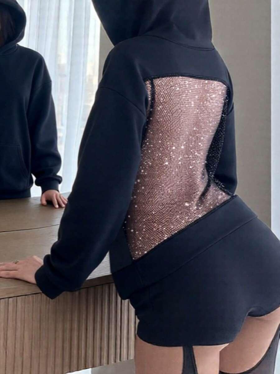 CZARNA BLUZA SIATECZKA