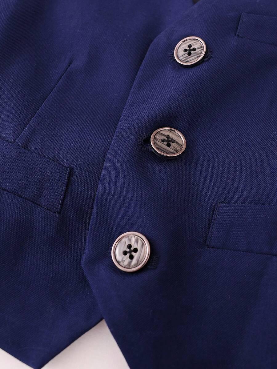 KOMPLET GARNITUR KAMIZELKA MARYNARKA KRAWAT