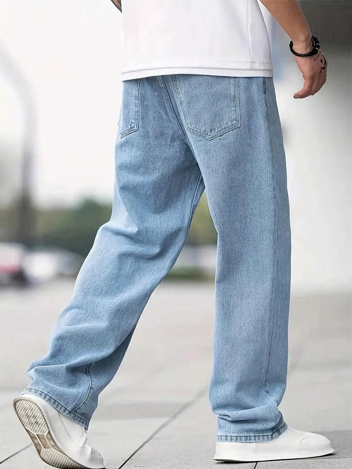 NIEBIESKIE SPODNIE JEANSOWE