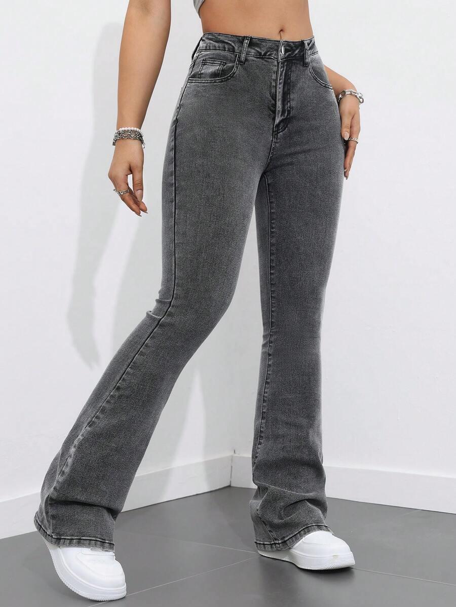 SZARE SPODNIE JEANS