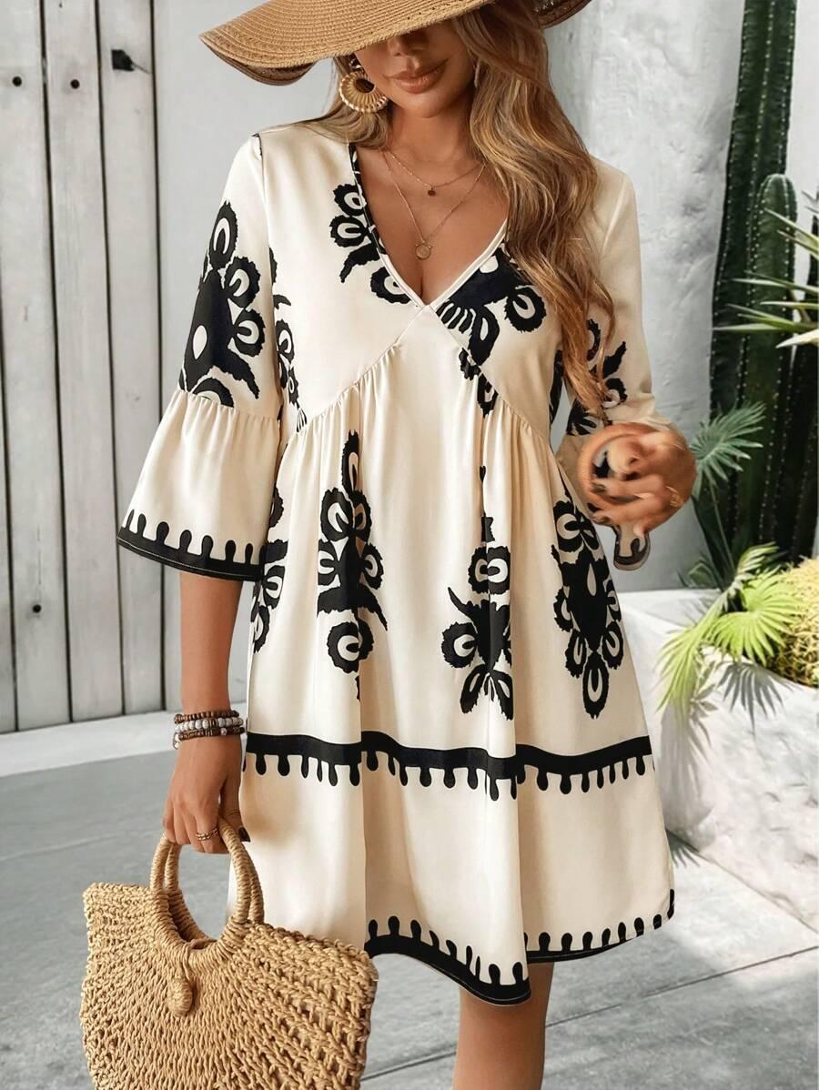 mini sukienka v-neck