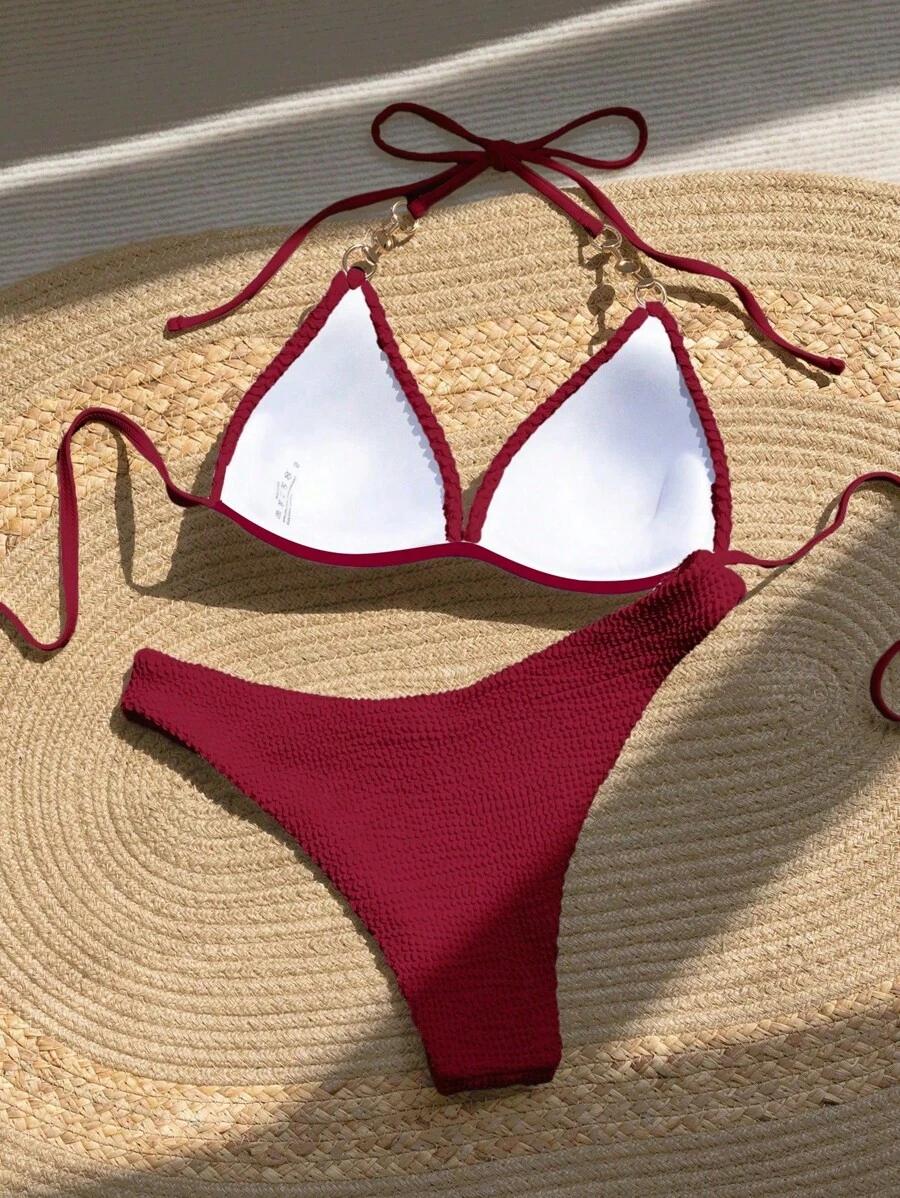 Bordowa góra od bikini