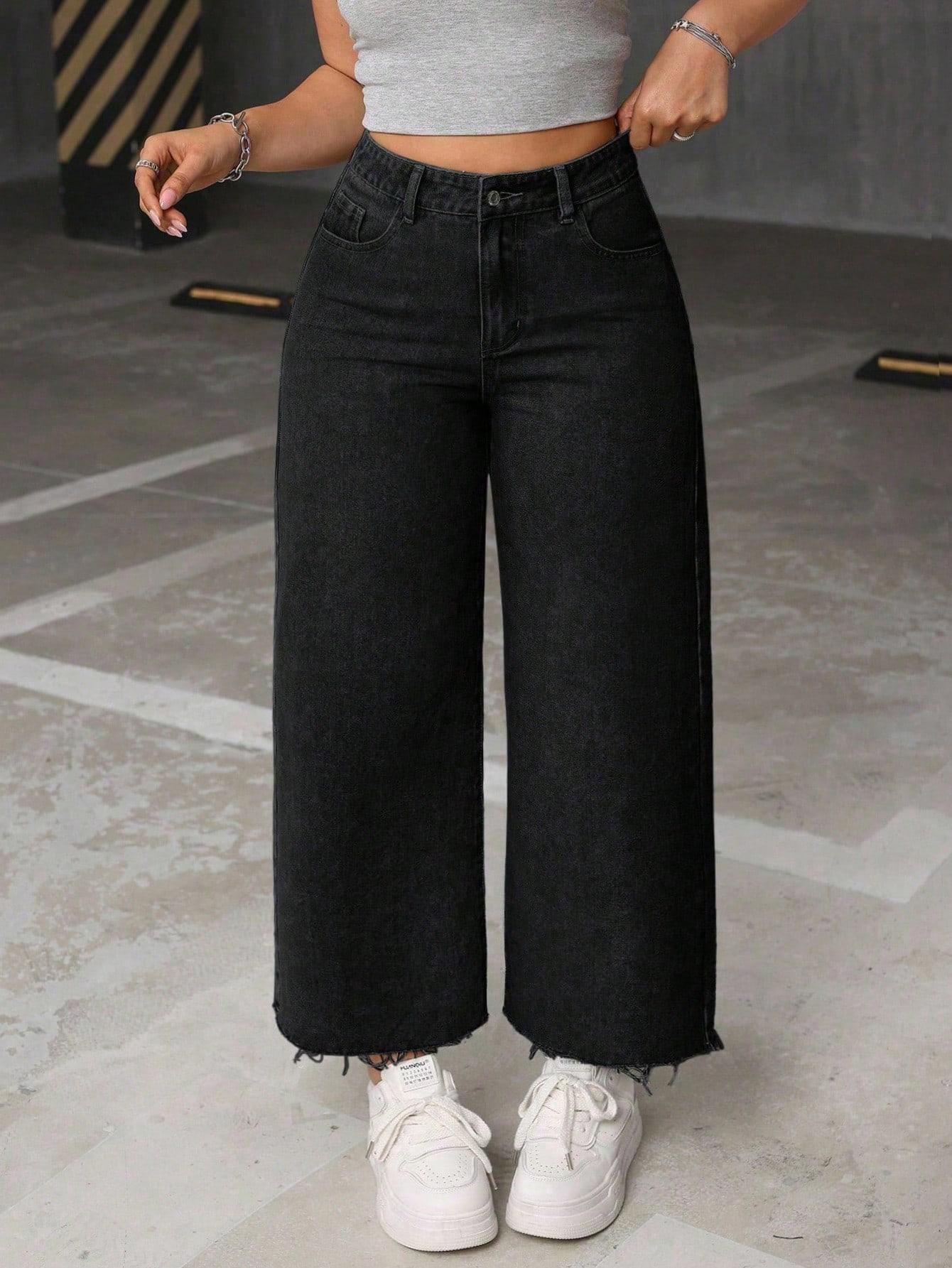 CZARNE SPODNIE JEANS 