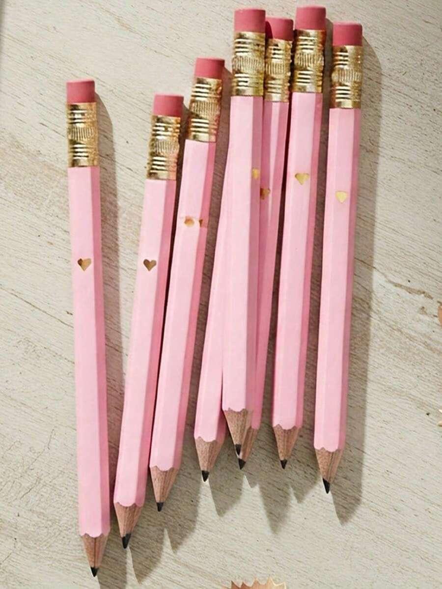 RÓŻOWE OŁÓWKI Z GUMKĄ 10-pack
