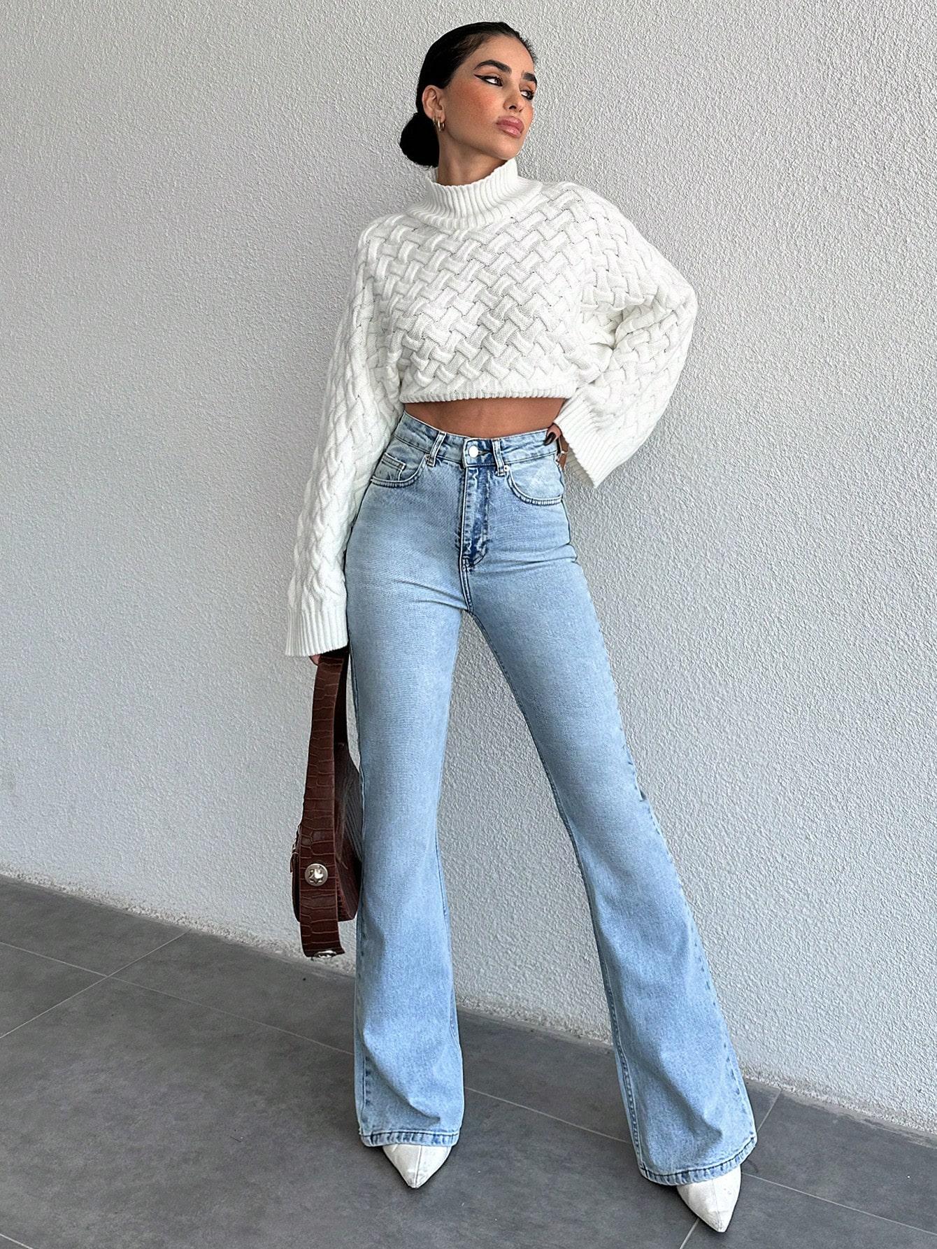NIEBIESKIE SPODNIE JEANS DZWONY