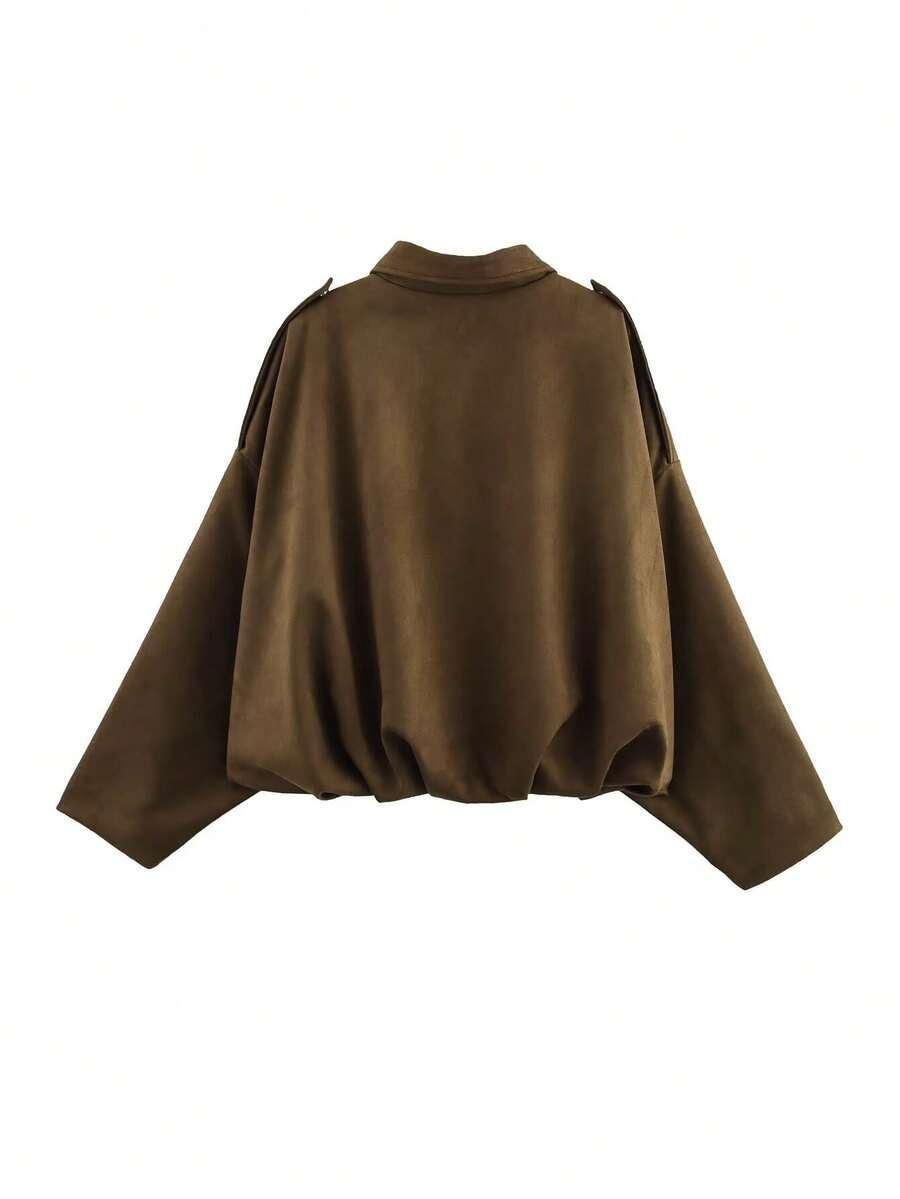 kurtka bomber imitacja zamszu zip