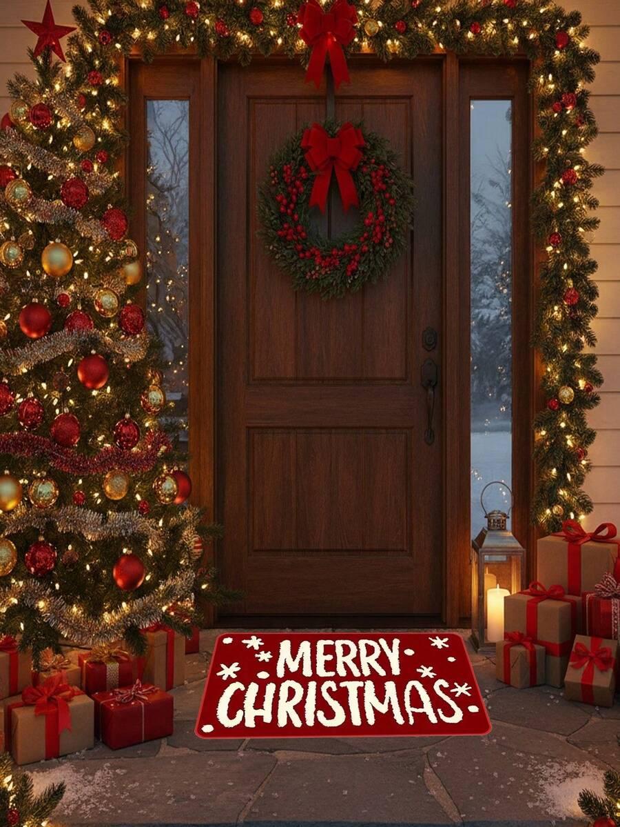 CZERWONA WYCIERACZKA NAPIS MERRY CHRISTMAS