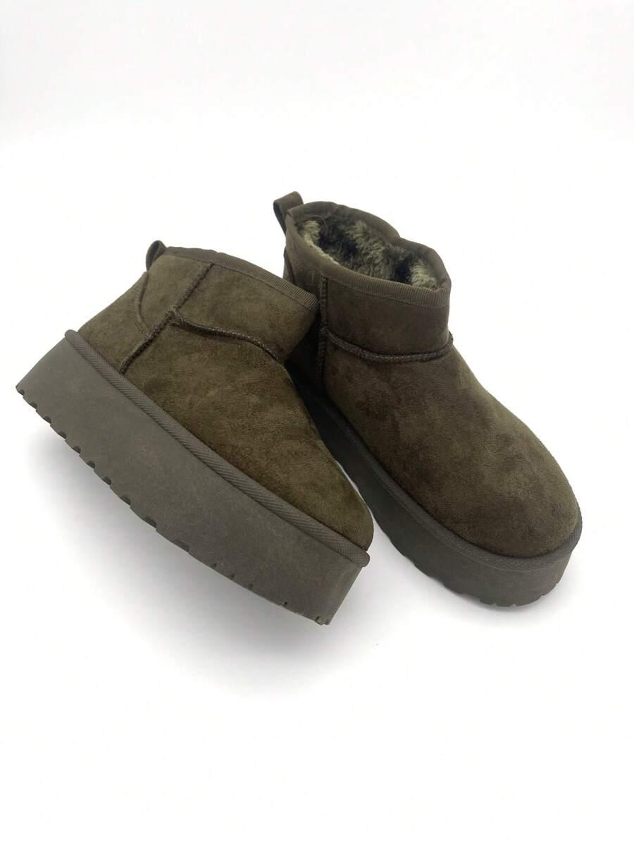 zielone buty śniegowce platforma