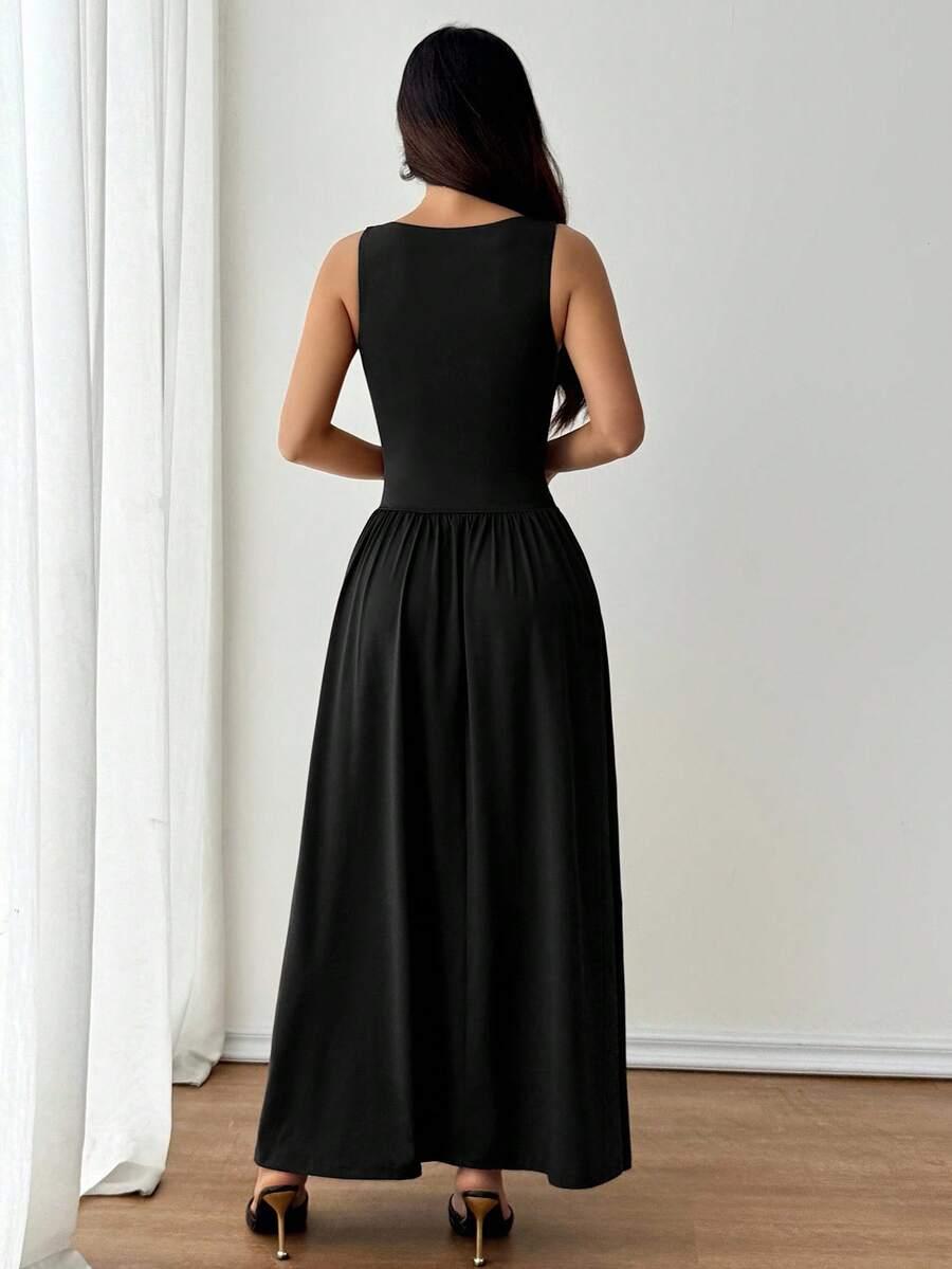 czarna maxi sukienka
