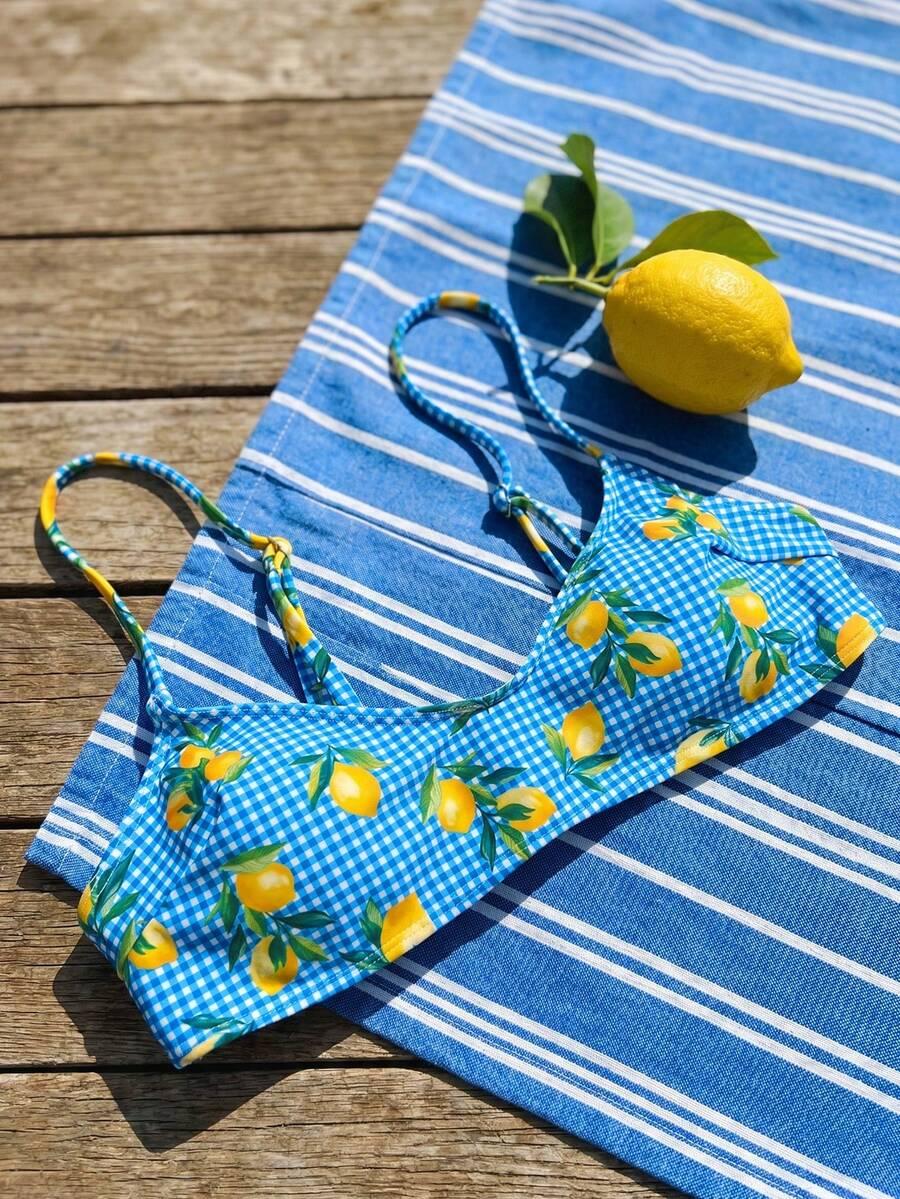 góra od bikini wzór cytryny