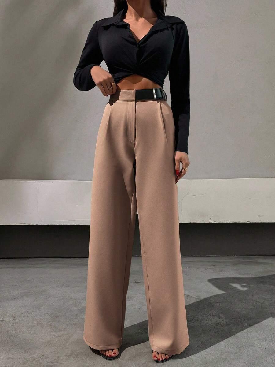 brązowe eleganckie spodnie 