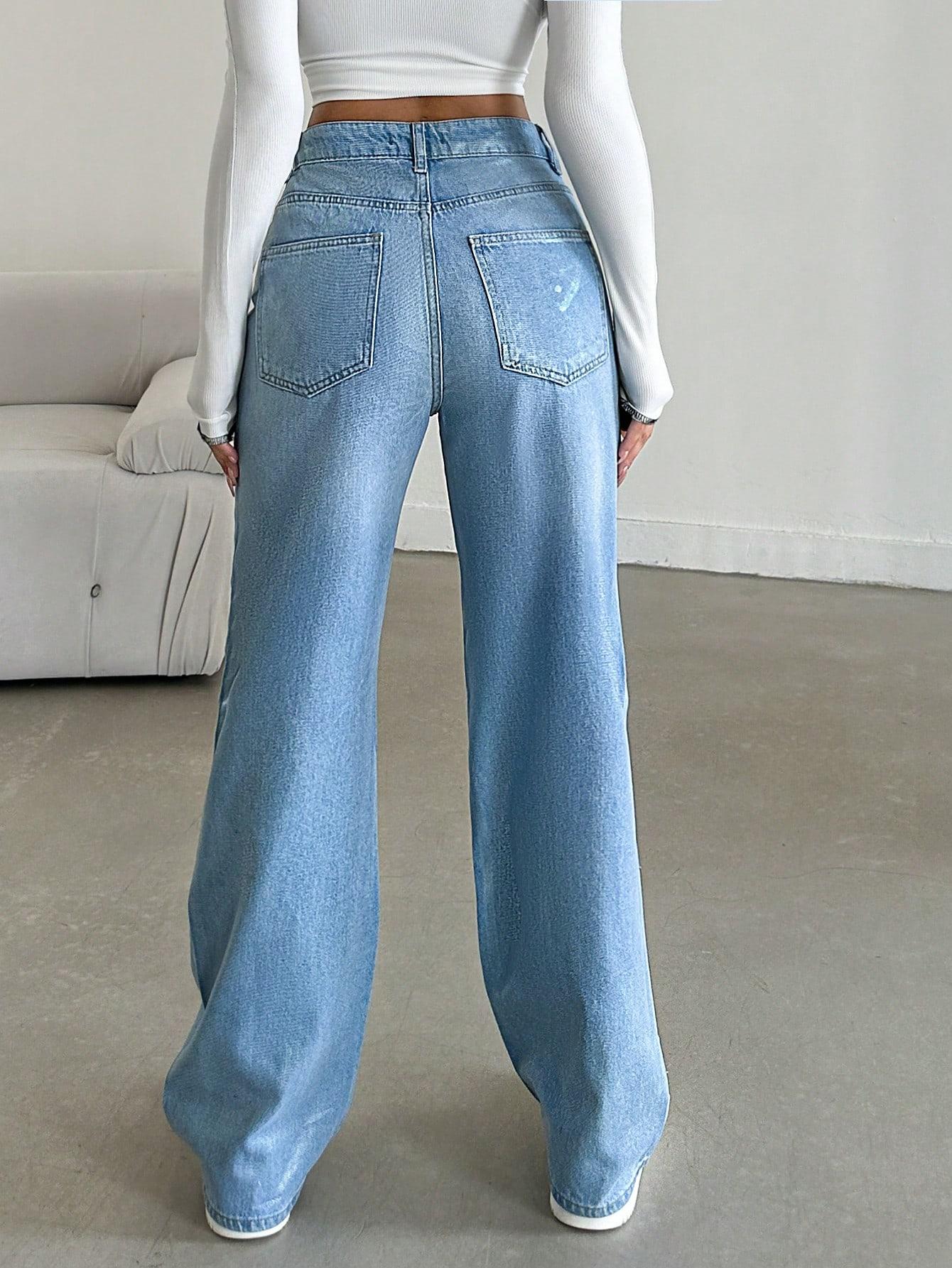 SPODNIE JEANS POŁYSK