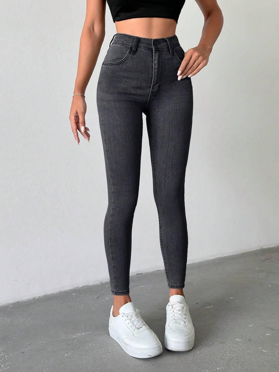CZARNE SPODNIE JEANS