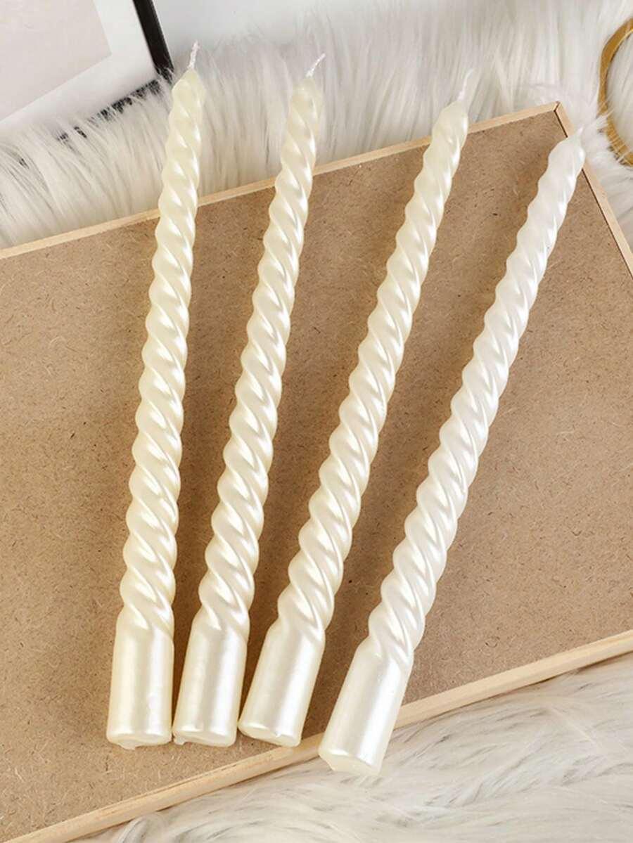 białe świece 4-pack
