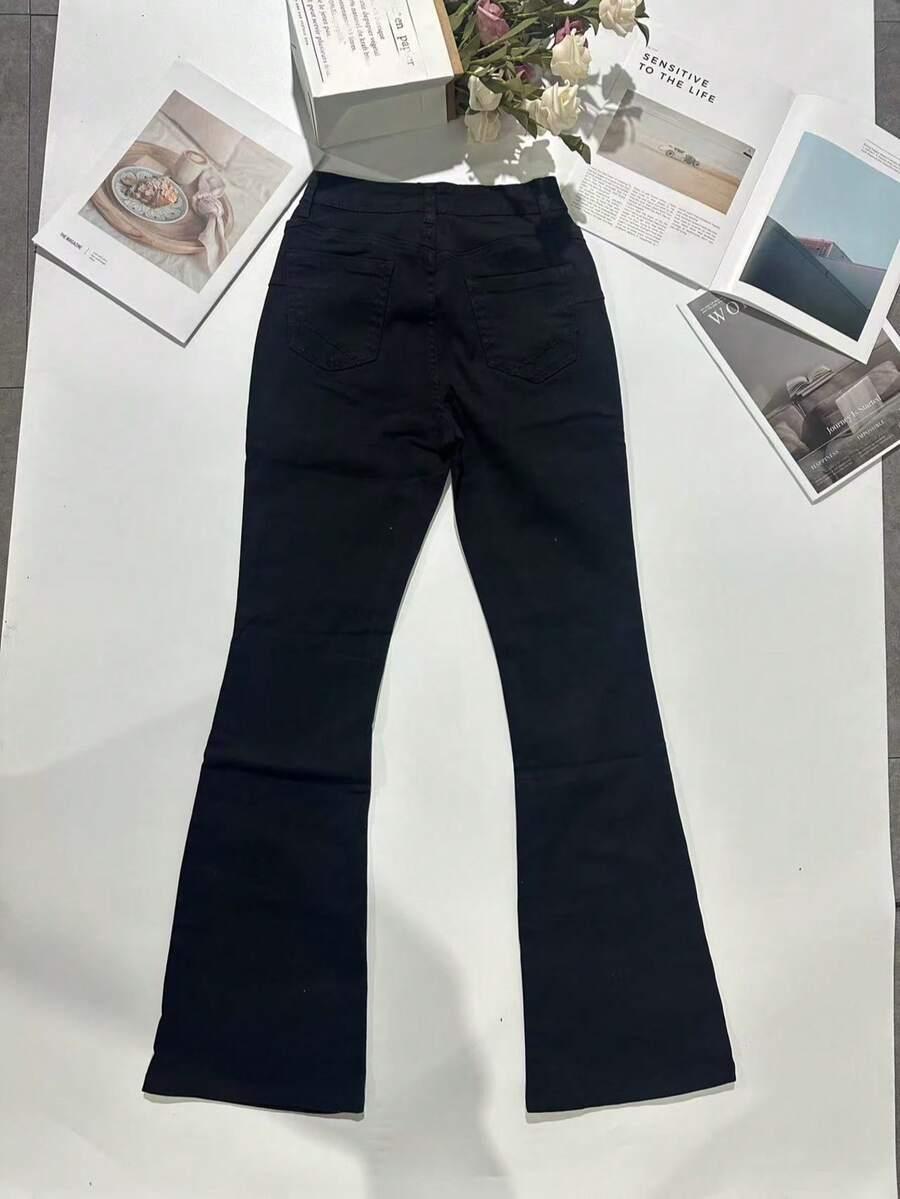 czarne spodnie  JEANS dzwony