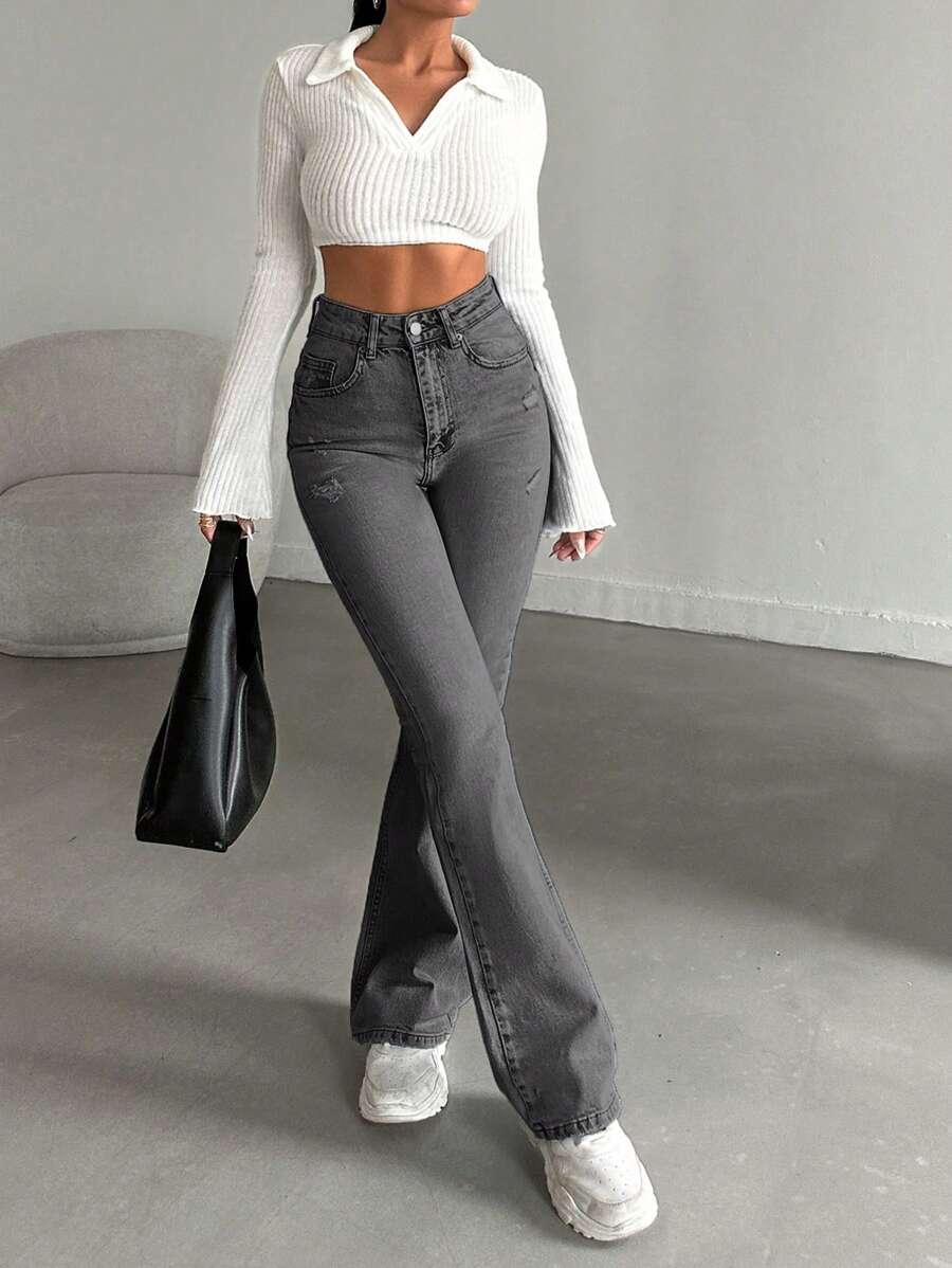 JEANSY Z WYSOKIM STANEM