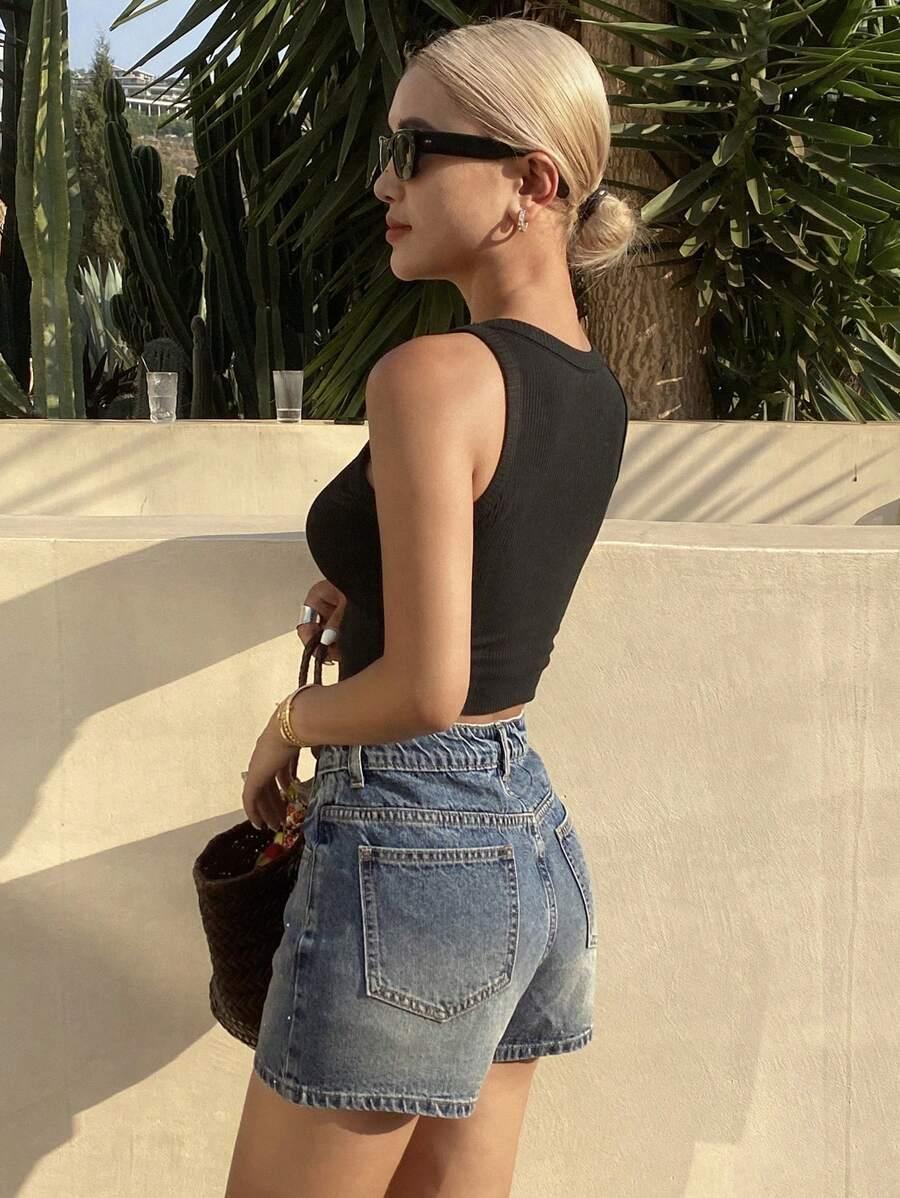 NIEBIESKIE SPODENKI JEANS ZDOBIENIA