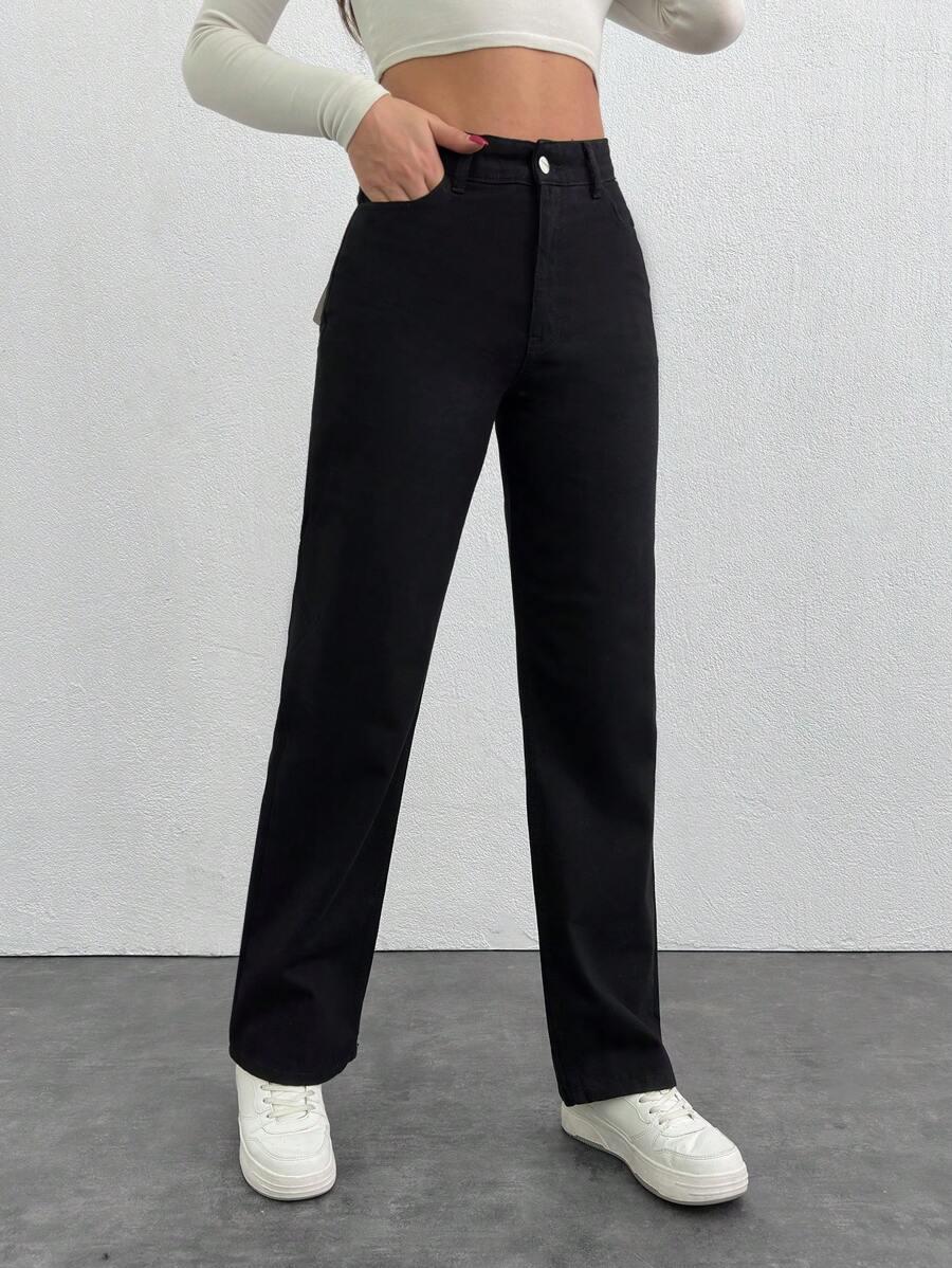 CZARNE SPODNIE JEANS