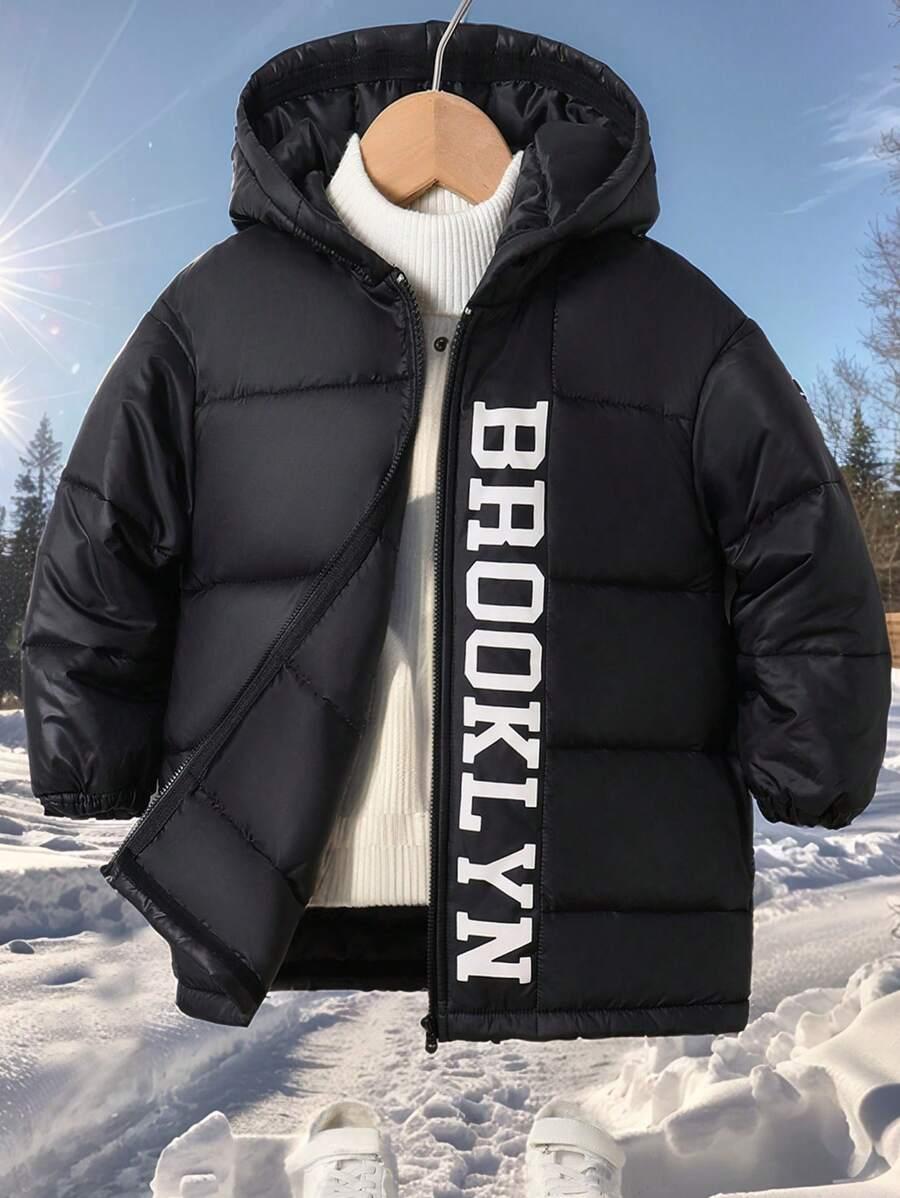 PIKOWANA CZARNA KURTKA Z KAPTUREM BROOKLYN