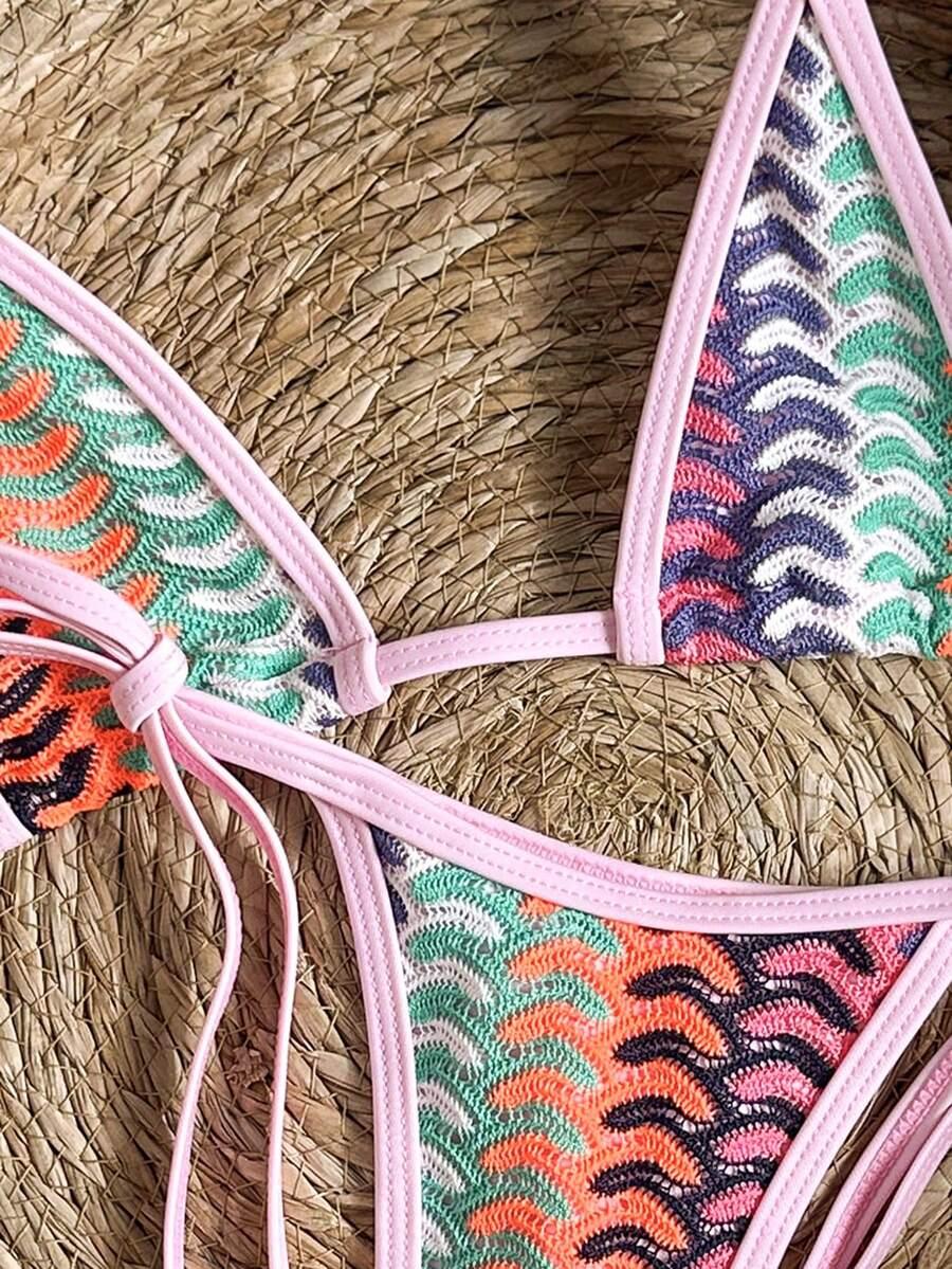 dwuczęściowy strój kąpielowy bikini koronka