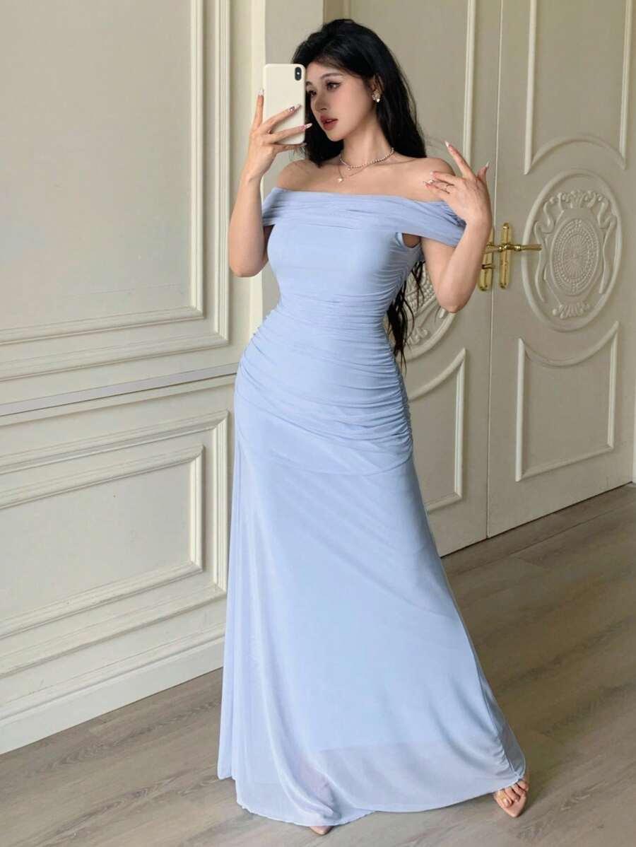 NIEBIESKA MAXI SUKIENKA