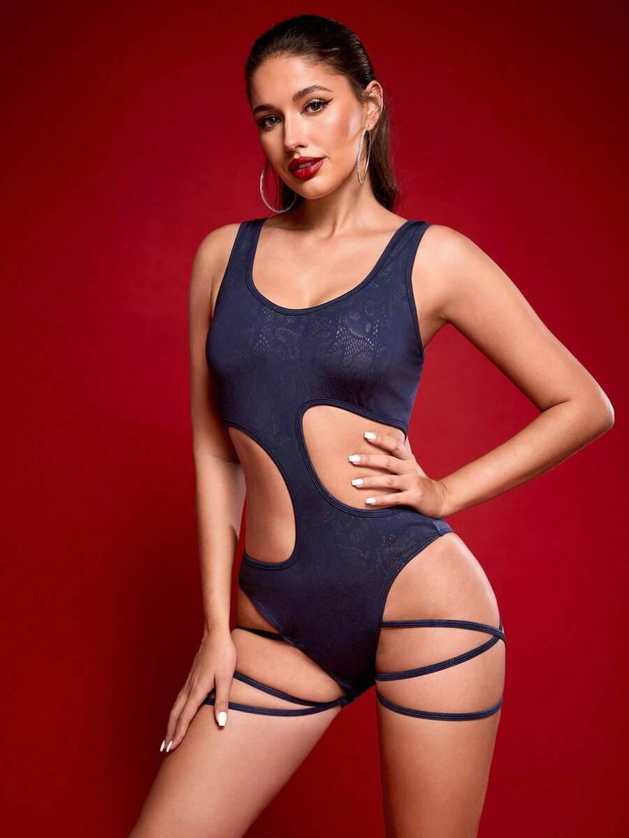 granatowe body animal print