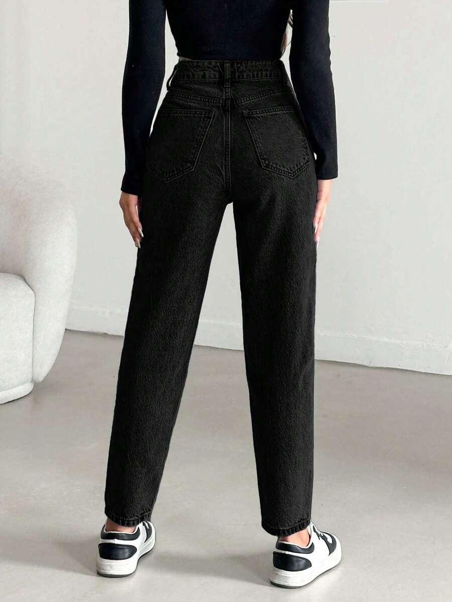 CZARNE SPODNIE JEANS