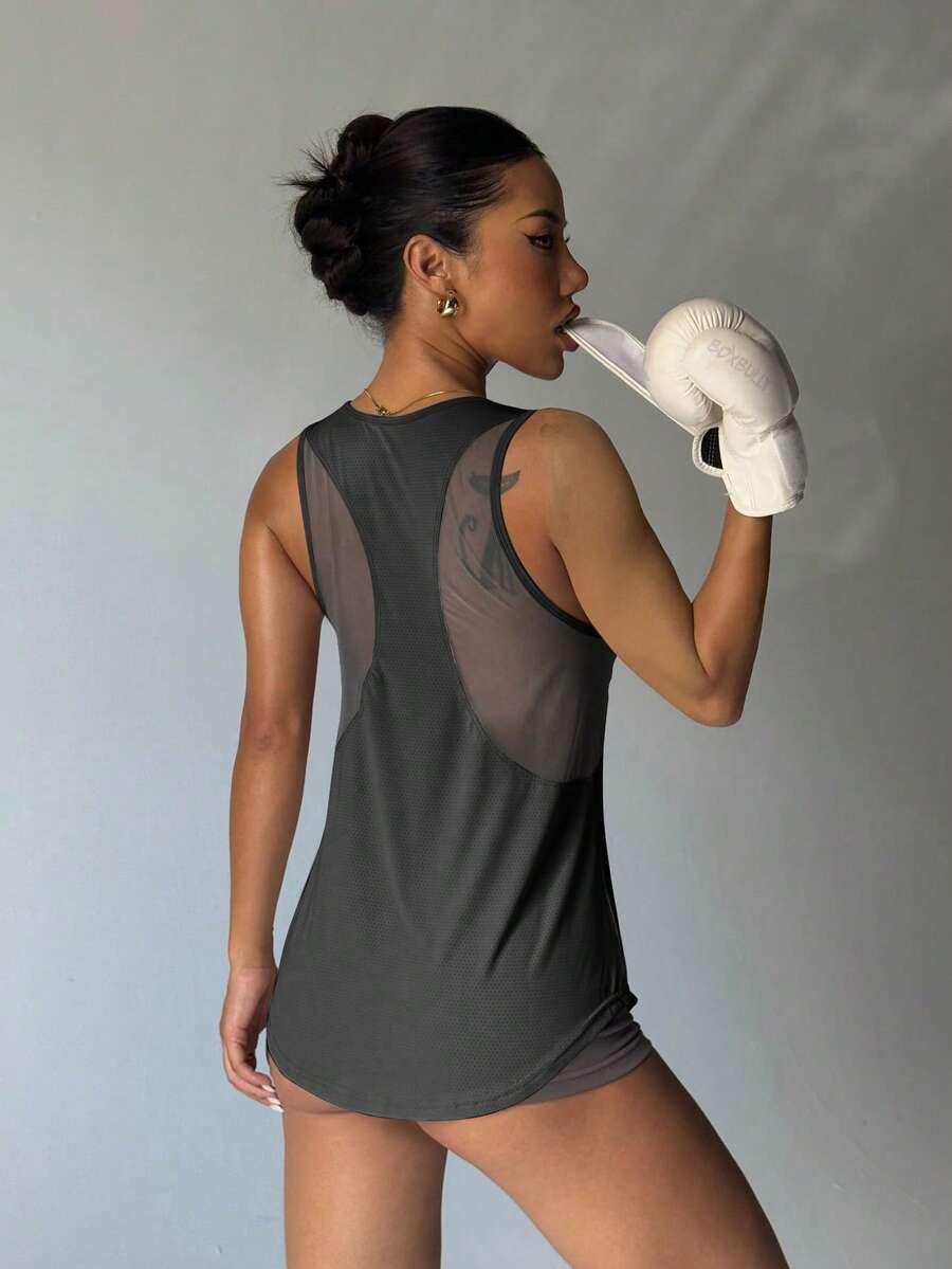SZARY TOP SPORTOWY