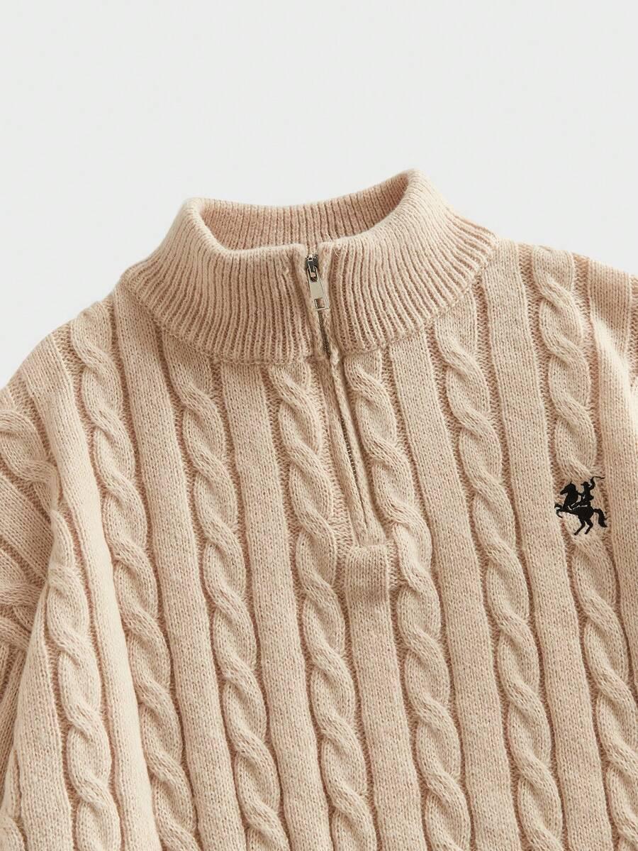 BEŻOWY SWETER DZIANINA